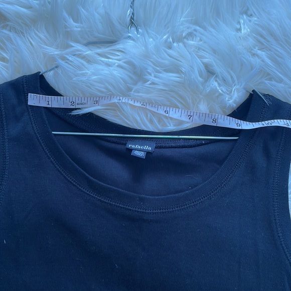 Rafaella black two piece crewneck top petit coat jacket sweater open cardigan - Picture 14 of 17